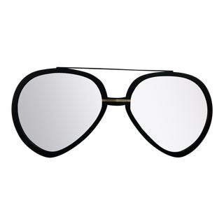 Vintage Aviator Sunglasses Mirror in Black Matte Frame For Sale