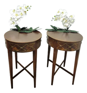 Baker Furniture Hollywood Regency Hepplewhite Style Oval Table With Inset Planter