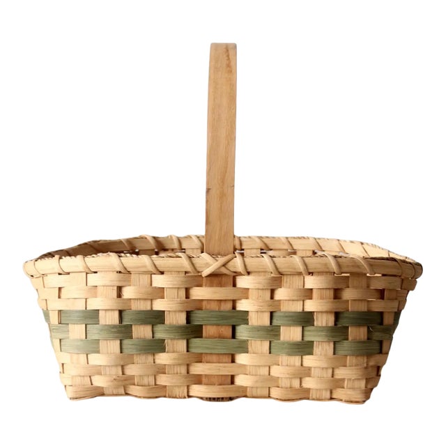 Hand-Woven Harvest Basket For Sale