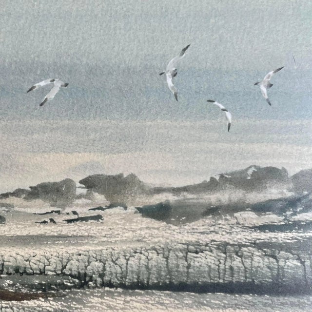 Suraprison Artist Seascape Watercolor Painting, Signed & Framed For Sale - Image 4 of 6