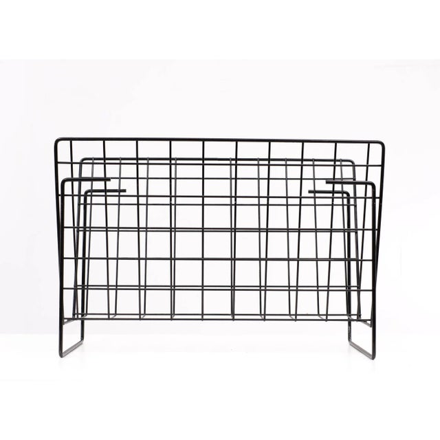Black Metal Threat Newspaper Rack from Pilastro, 1970s For Sale - Image 8 of 9