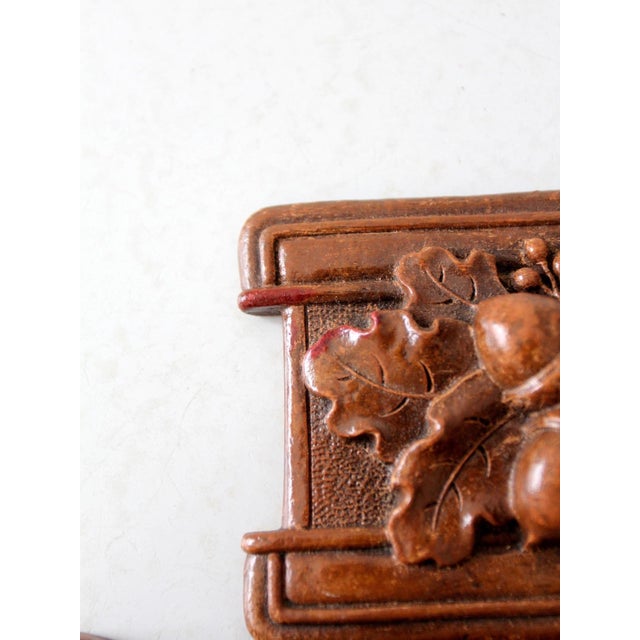 Brown Vintage Syroco Style Faux Bois Acorn Box For Sale - Image 8 of 9