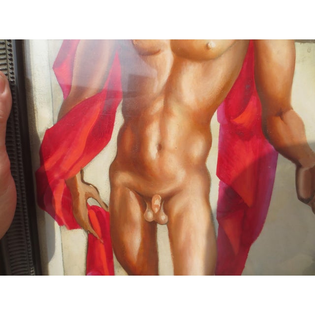 Raoul Pene Du Bois Painting "Renaissance Prince " Mid Century For Sale - Image 9 of 10
