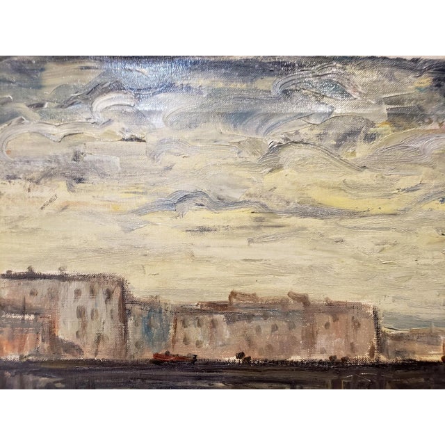 Textile 1930's Painting of London and the Thames by German Artist Wilhelm Maxon For Sale - Image 7 of 9