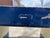 Blue Vintage Industrial Steel Work Desk With Blue Frame and White Formica Top For Sale - Image 8 of 9