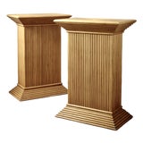 Bamboo and Rattan Column Pedestals by Cristina Celestino, 1960s, Set of 2 For Sale