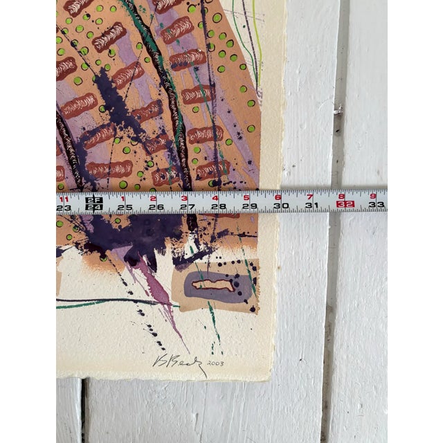 Barbara Beck 2003 Abstract Acrylic Painting on Paper - Signed/Dated/Unframed For Sale - Image 10 of 10