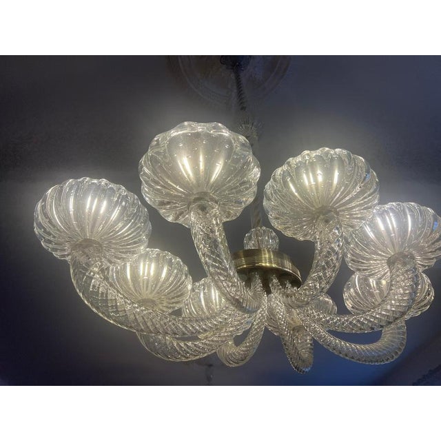 1940s Murano Glass Chandelier attributed to Barovier & Toso, 1940s For Sale - Image 5 of 18