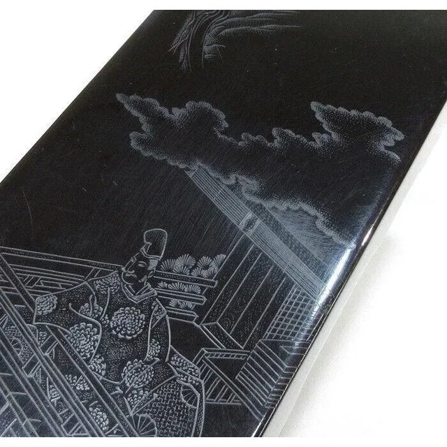 19th Century Japanese Meiji Carved and Lacquered Fubako Box For Sale - Image 4 of 8
