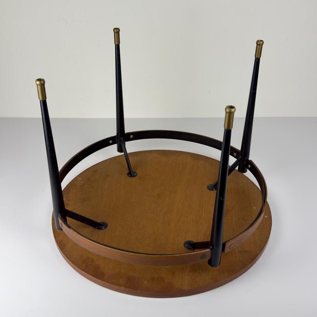 Vintage Italian Metal and Teak Coffee Table by Silvio Cavatorta, 1950s For Sale - Image 14 of 18