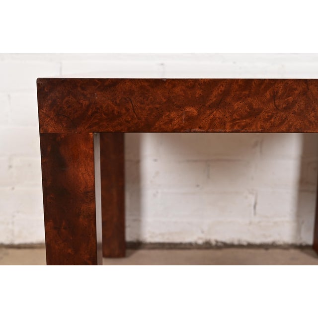 Wood Paul Evans for Directional Mid-Century Modern Burl Wood Parsons Side Table, 1960s For Sale - Image 7 of 11