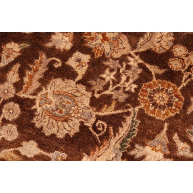 Medallion 1990's Pak-Persian Brown/Tan Wool Rug - 6'2'' X 9'4'' For Sale - Image 4 of 9