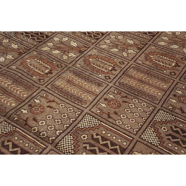 1940s Brown Garden Antique Persian Tabriz Rug 10'0" X 13'0" Handknotted Wool Carpet For Sale - Image 4 of 6