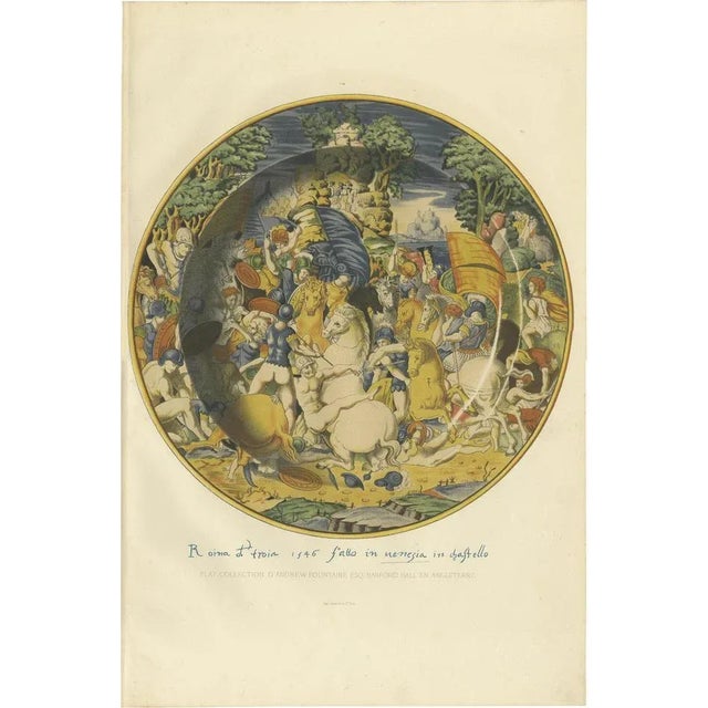 Mid 19th Century Delange, Plate with Andrew Fountaine, 1869, Print For Sale - Image 5 of 5