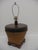 Boho Chic Antique Thai Grain Basket Lamp on Wood Base With Shade For Sale - Image 3 of 8