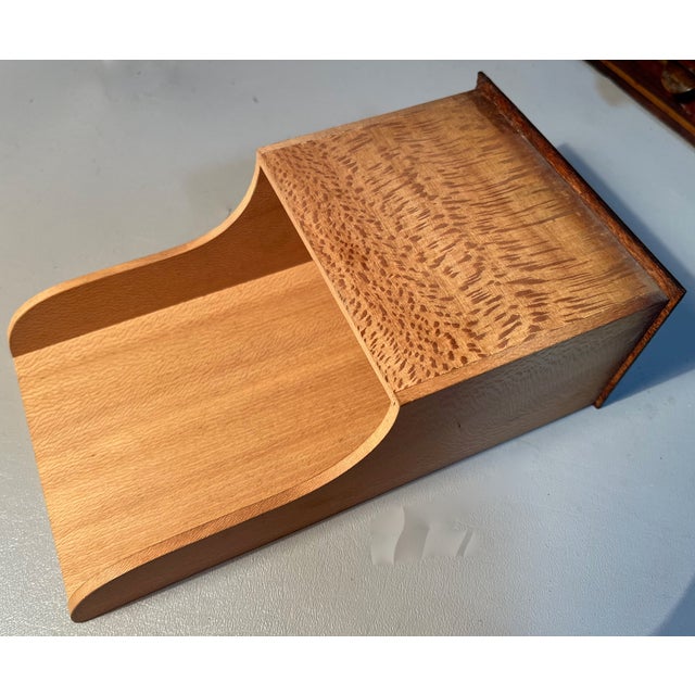 1920s 10 Drawer Card Catalog File 1920s Tiger Oak With Brass Label Holder Pulls For Sale - Image 5 of 10