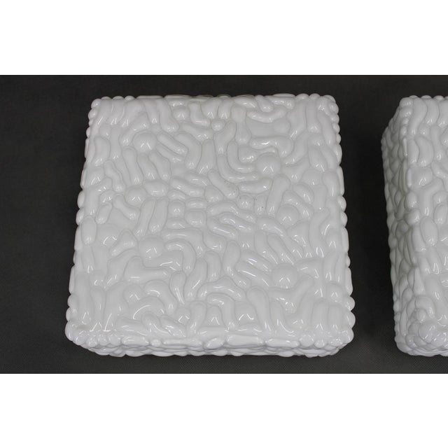 Milky Glass Square Ceiling Lights, 1970s, Set of 2 For Sale - Image 6 of 10