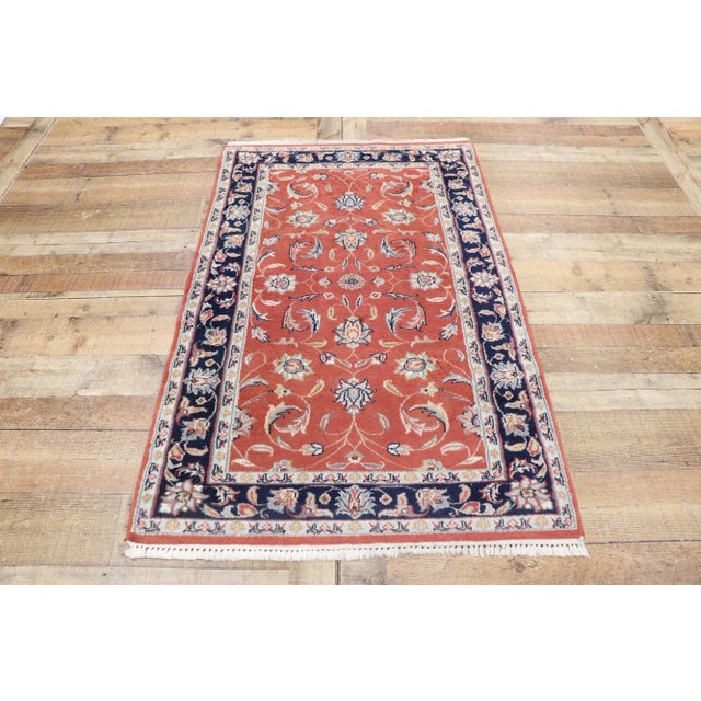 Textile Vintage Indian Persian Style Rug, 03'01 X 05'00 For Sale - Image 7 of 9