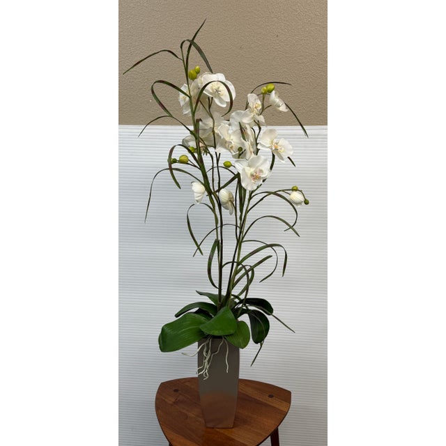 Design Plus Gallery presents a Floral Arrangement of White Orchids in a Vase. This realistic looking arrangement has the...