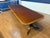 Traditional Multi-Banded Mahogany Double Pedestal Dining Table - Showroom Sample For Sale - Image 9 of 15