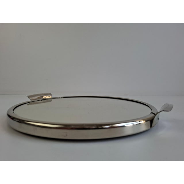 Czechoslovak Art Deco Functionalist Chrome and Mirrored Serving Tray, 1930s For Sale - Image 10 of 16