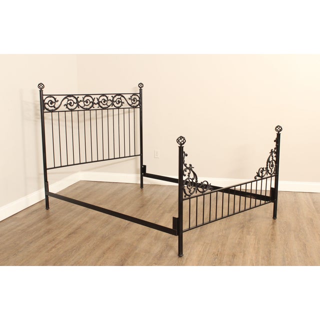 Quality Iron Queen Bed Frame with Detailed Scroll Work Chairish