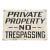 20”x14” Vintage ‘Private Property - No Trespassing’ Industrial Porcelain Enamel Sign | c.1940 For Sale