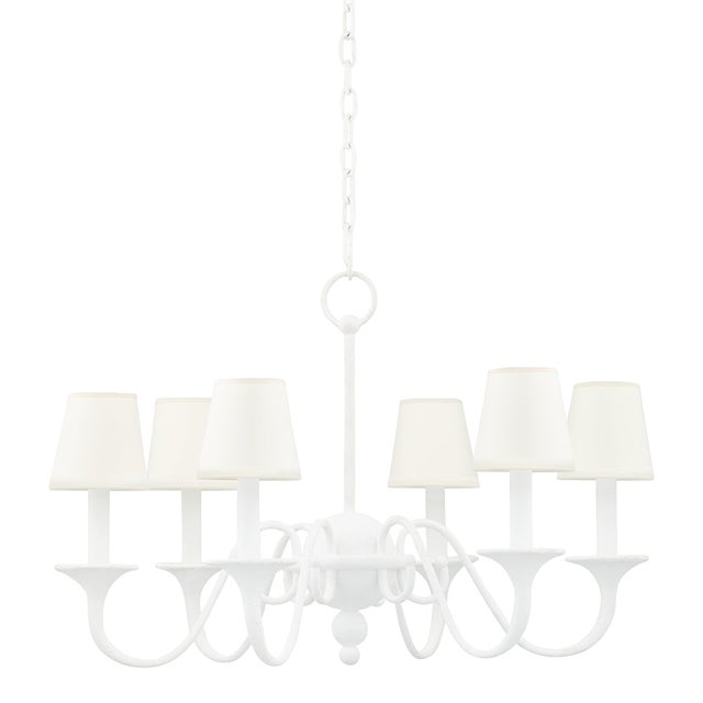 Mark D. Sikes 6 Light Windsor Chandelier, White Plaster For Sale