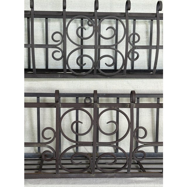 French Country Late 20th Century Set of Four Wrought Iron Window Boxes For Sale - Image 3 of 12