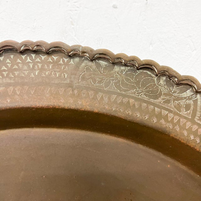 Mid-Century Modern Vintage Large Buddha Brass Tray Decorative Wall Hanging Hong Kong For Sale - Image 3 of 9
