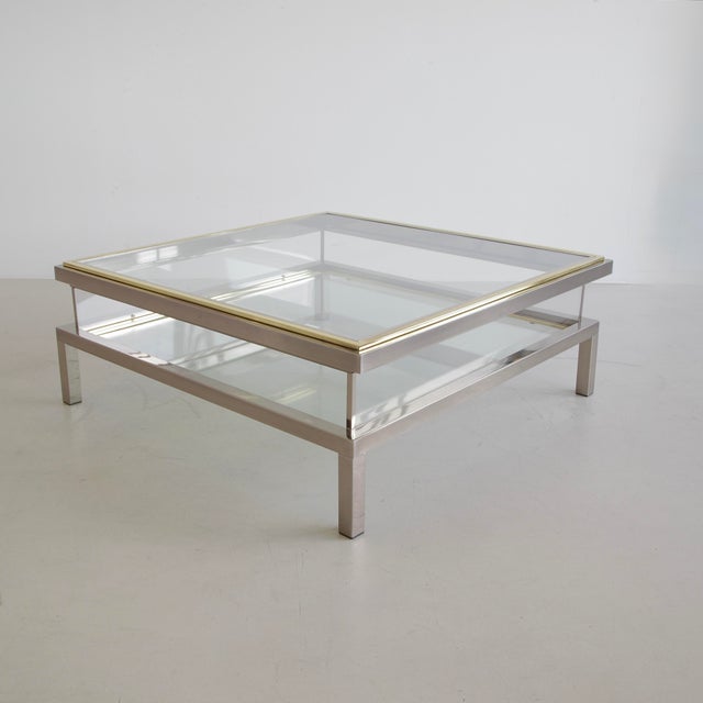 Coffee Table with Sliding Top from Belgo Chrom, 1970s For Sale - Image 6 of 6