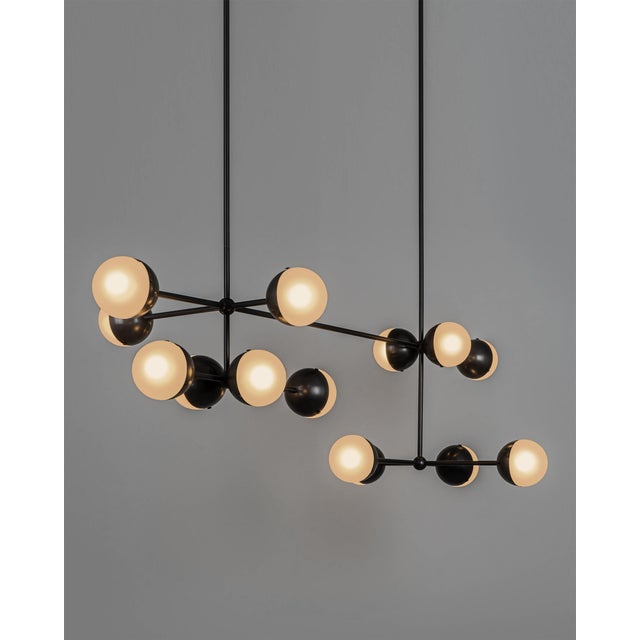 Metal Molecule Linear Chandelier For Sale - Image 7 of 12