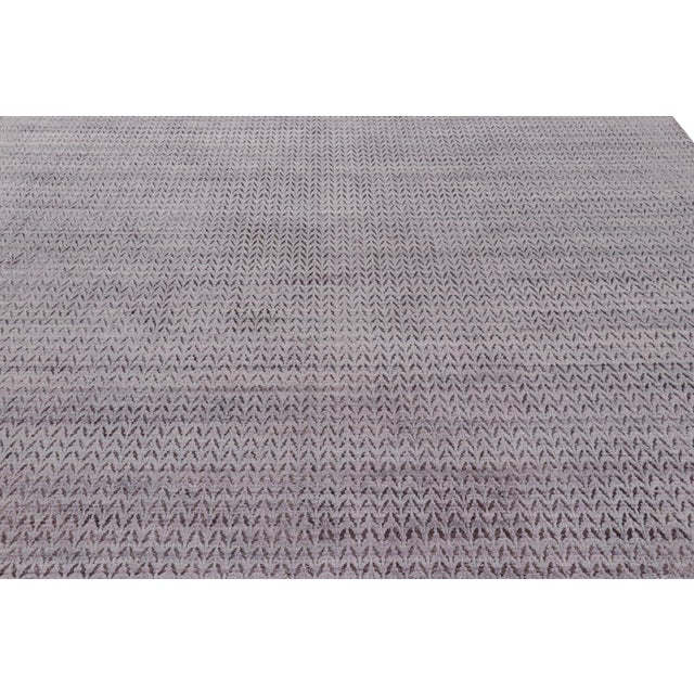 Modern Rug & Kilim’s Textural Rug in Purple With Geometric Patterns For Sale - Image 3 of 7