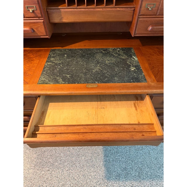 1960s Vintage Postmaster Rolltop Desk For Sale - Image 5 of 18