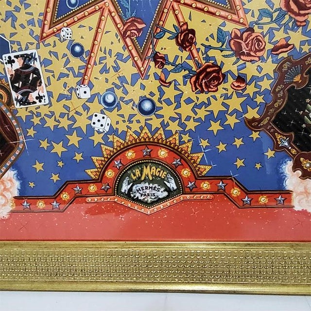 Framed Vintage Hermès "La Magie" Silk Scarf by Claudia Stuhlhofer-Mayr 1999 For Sale - Image 10 of 14