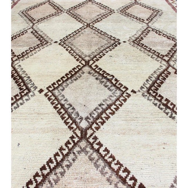 Textile Vintage Persian Gabbeh Rug With Diamond Lattice and Tribal Design 5'1 X 8'3 For Sale - Image 7 of 12
