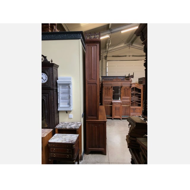 Antique Neo-Gothic Bookcase in Oak, 1880 For Sale - Image 6 of 13