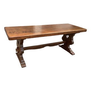 French Vintage Solid Oak Monastery Table For Sale