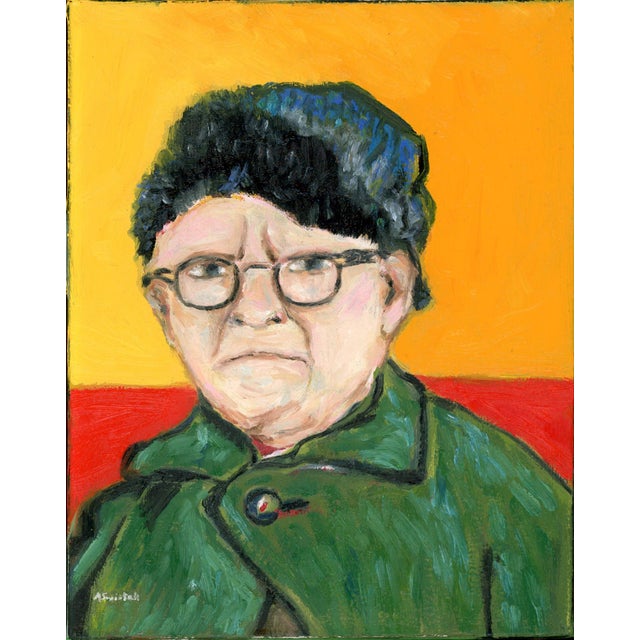 Contemporary Hockney, Contemporary Original Post-Impressionist Style Portrait Oil Painting by Alexandra Swistak For Sale - Image 3 of 6