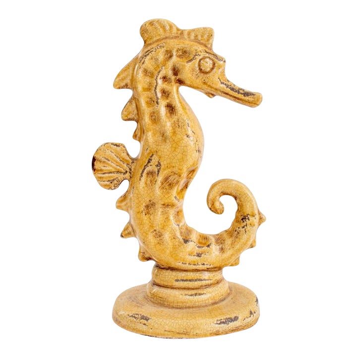 Craquelure Glazed Ceramic Seahorse Sculpture Chairish