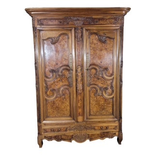 Walnut and Elm Bresse Wardrobe For Sale