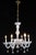 Vintage White Glass Gold 6 S Arm Chandelier For Sale - Image 14 of 16
