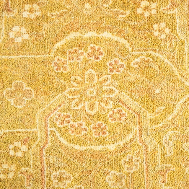 Traditional Mogul Collection Hand-Knotted Area Rug - Green 6' 1" x 8' 8" For Sale - Image 3 of 4