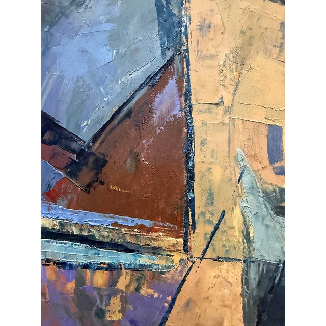 Wood Mid-Century Cubist Abstract Female Nudes Oil Painting by André Poirson For Sale - Image 7 of 11