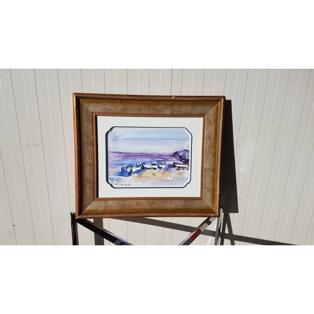 Mid-Century Modern Amadeu Casals, Abstract Composition Drawing, Watercolor on Paper, Framed For Sale - Image 3 of 6