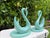 Mid 20th Century Vintage Sculptural Aqua Swan Table Lamps, Pair For Sale - Image 5 of 11