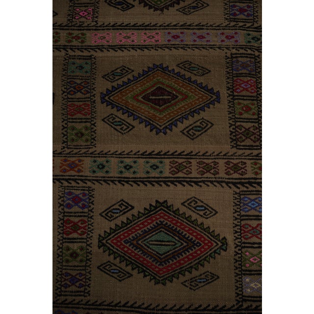 1960s Turkish Wool Jajim Kilim Rug 5'7'' X 7'7' For Sale - Image 10 of 11