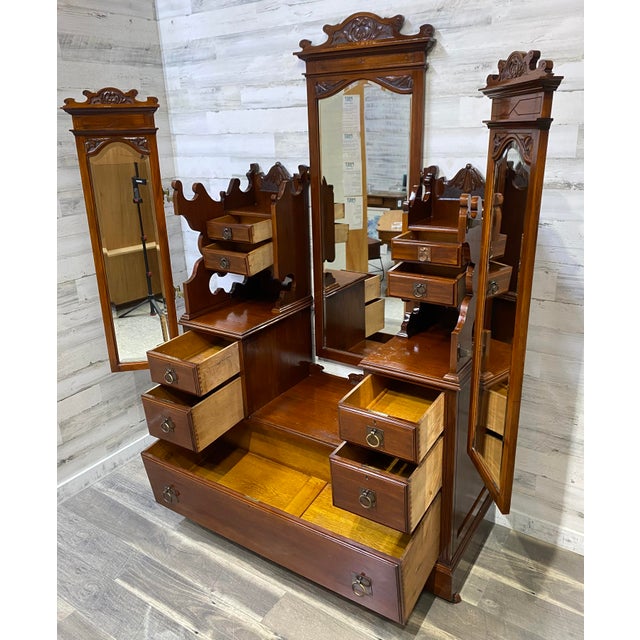 Antique Victorian Vanity Dresser For Sale - Image 4 of 11