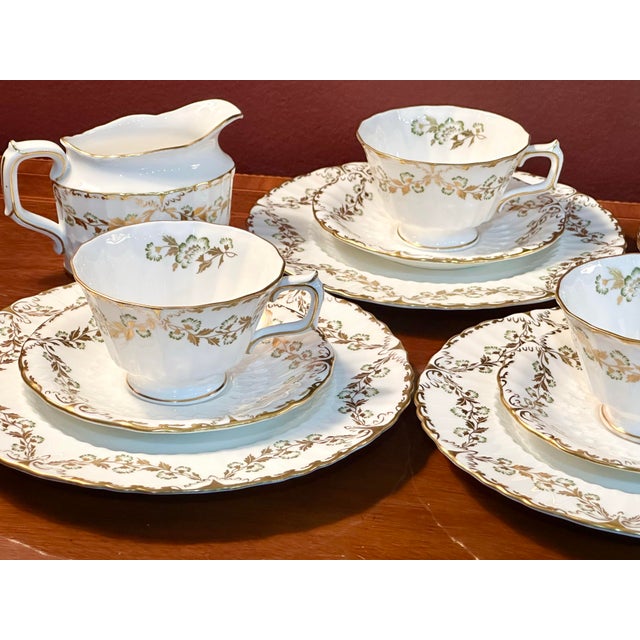 1960s Royal Crown Derby “Touraine” Bone China Tea Service for Six, 19 Pieces, England For Sale - Image 12 of 12