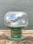 Mid 20th Century Vintage Green Pedestal Glass Vase For Sale - Image 5 of 12